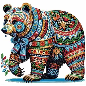 Bear Pattern DIY Diamond Arts Colorful Painting Kit, 5D Special Shape Diamond Arts Colorful Painting Kit for Beginners, DIY Crafts for Home Decoration, Diamond Painting Kits