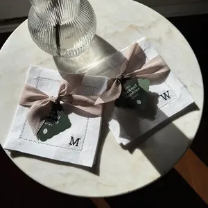 Custom Monogram Cocktail Napkin Set