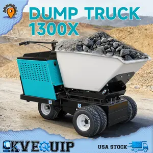 MMS 2866Lbs Capacity Power Wheelbarrow 21 Cu.Ft Bucket, 420cc 13.5HP E-Start Power Buggy(DUCAR/RATO Options), 180° Dump Angle Hydraulic Dump Cart For Concrete, Garden, Farm, Landscaping, Construction