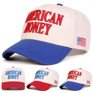 LALUZ Boutique 1pc Women's AMERICAN HONEY Trucker Hat, Personalized Letter & National Flag Embroidery Baseball Cap, Street Fashion Five-Panel Hat, Outdoor Sun Protection Casual Hat For Spring/Autumn Travel, Beach Vacation