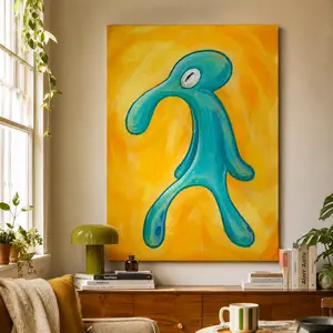 Squidward Modern Canvas Poster  Bold And Brash Spongebob Comic Hero Painting Wall  Home Decor art