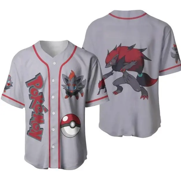 PKM Zoruaa Unisex Baseball Jersey, Aloha Anime Zoroark baseball jersey Shirt