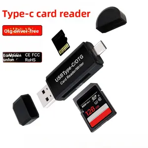 Type-C card reader, multifunctional all-in-one OTG mini TF camera SD card reader compatible with Apple and Huawei
