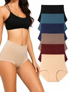 Comfortable High Elastic Women Shaping Panties 6-Pack Quick Dry Skin Friendly Slim Fit Hip Enhancer Invisible Daily Wear Underwear