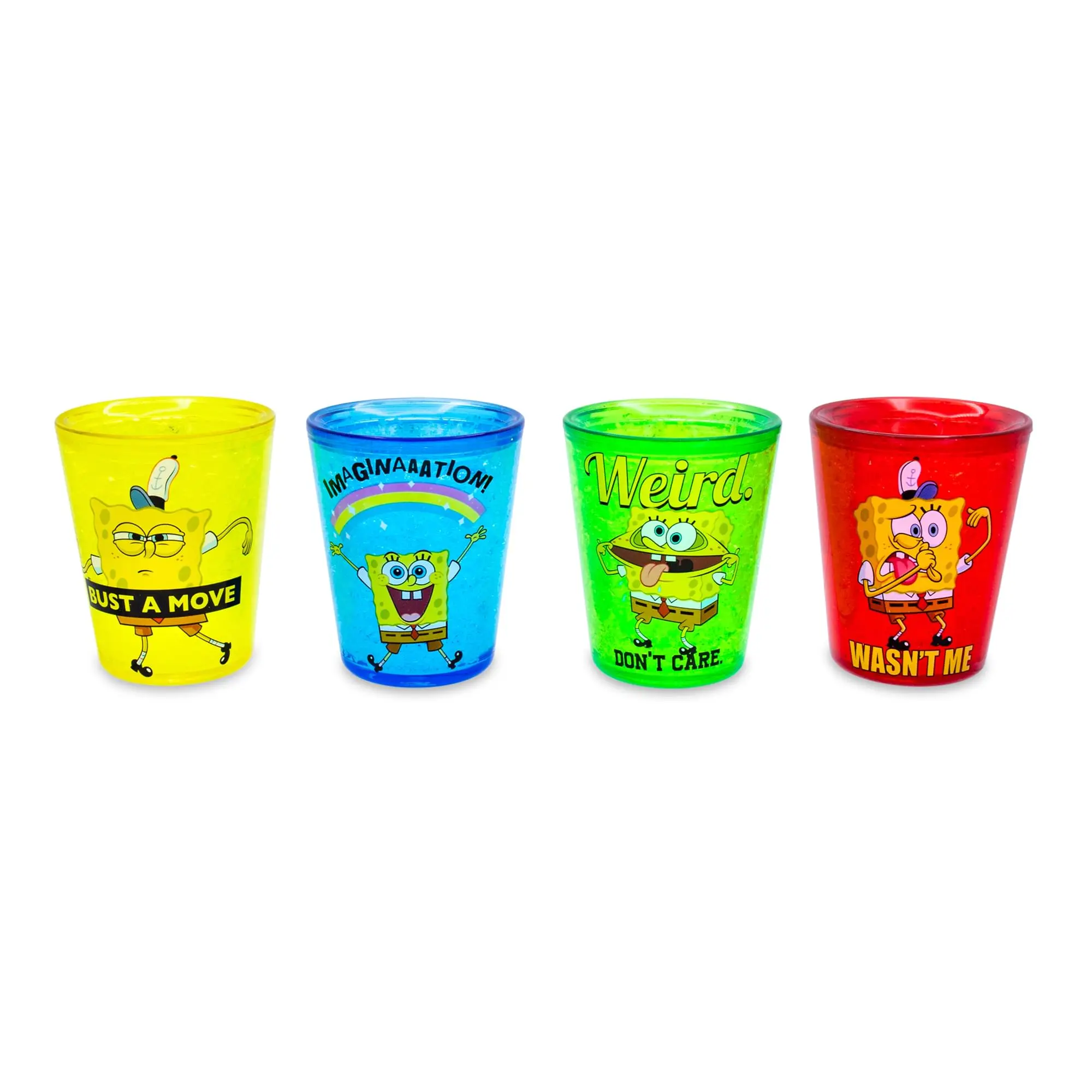 SpongeBob SquarePants Rainbow 1.5-Ounce Plastic Freeze Gel Mini Cups | Set of 4 SpongeBob SquarePants Rainbow 1.5-Ounce Plastic Freeze Gel Mini Cups | Set of 4