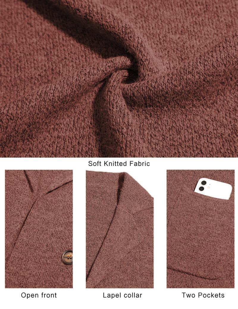 VIMPUNEC Fall Long Cardigan Sweaters for Women Trendy Open Front Coats Knit Winter Jackets Coatigan