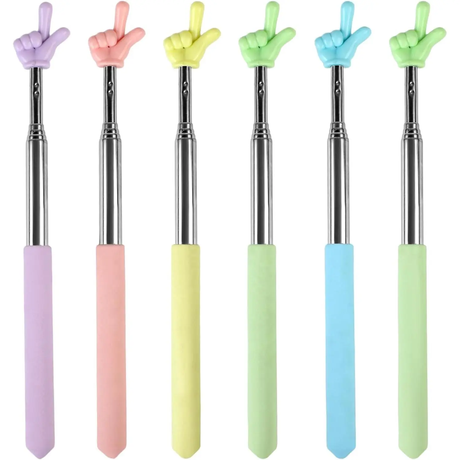 6 count Pointer Finger Stick, Extendable Colorful Finger Pointer Stick ...