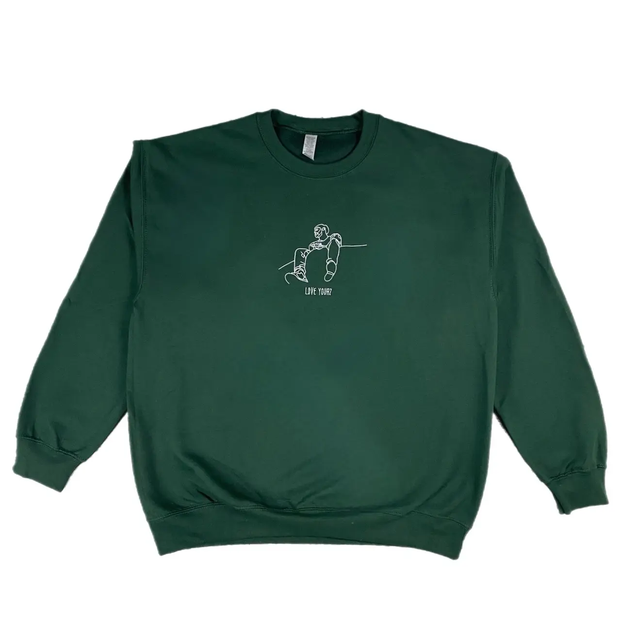 J Cole Dreamville love yourz embroidered Crewneck pullover sweatshirt unisex Sz S-3XL