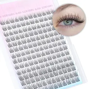 Natural Lash Clusters Wispy Eyelash Extension 168Pcs Cluster Lashes Extensions Natural Individual Lashes 9-12mm Eyelash Clusters DIY Korean False Eyelashes by