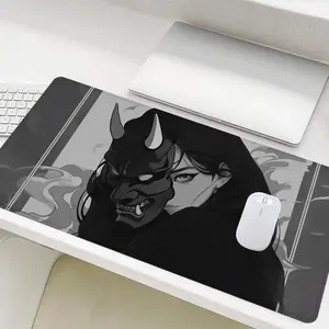 Anime Oni Pattern Mouse Pad, Rectangle Gaming Mouse Pad, Non-Slip Mousepad, Computer Mouse Pad, Office Desk Keyboard Mouse Mat for Home Office Game Room Desk