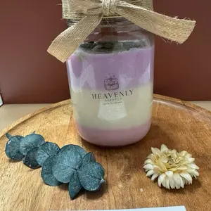 2-Tone Glitter Candle with Floral Accents