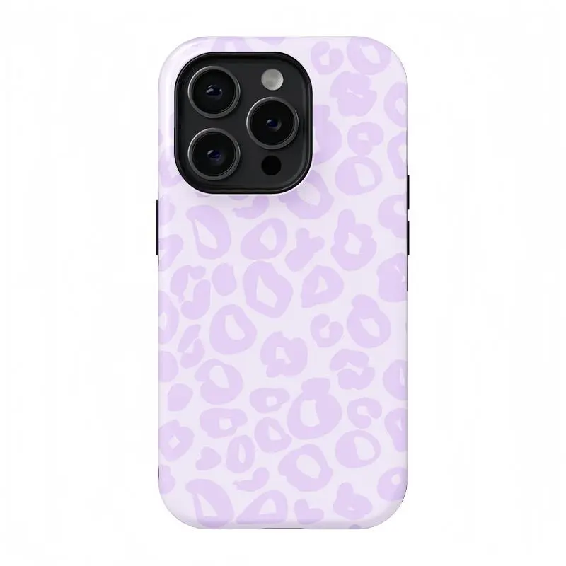 Leopard Print Purple Smartphone Casing - Premium Shockproof Handheld Cellphone Devices Cover, 360-Degree Protection, Compatible with iPhone 17 ProMax, 16 ProMax/Pro/Plus, 15/14/13, Tech Accessory, Gift for Girls, Protective