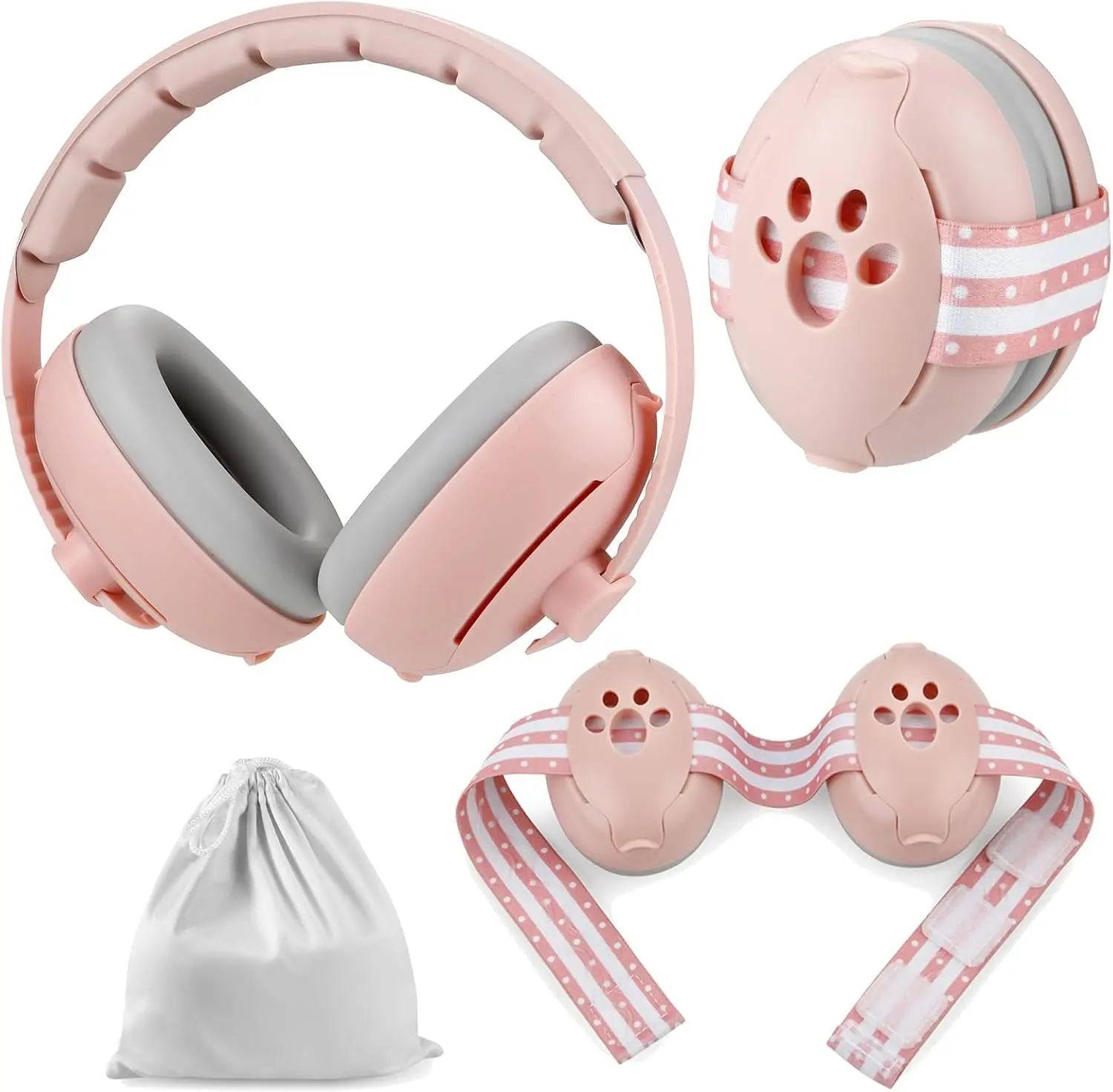 Mothers Day Gift Baby Ear Muffs, 2-in-1 Baby Ear Protection Noise Cancelling Headphones Ages 0-3 Years, Infant Hearing Protection