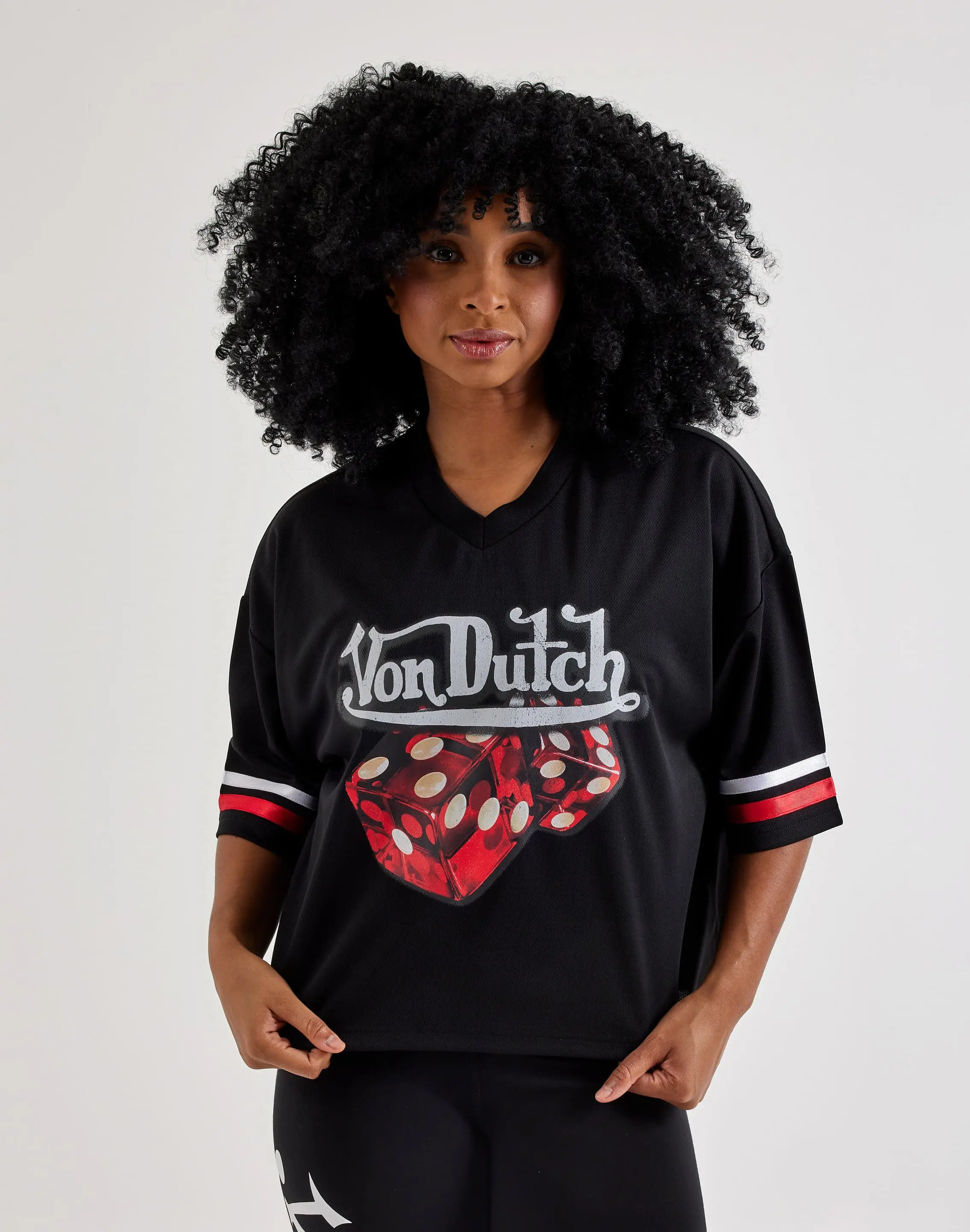 Womens Von Dutch Flame Dice Cropped Jersey