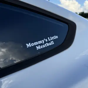 "Mommy's Little Meatball" Car Decal - High Quality Waterproof Vinyl, Durable & Fade Resistant, Peel-and-Stick Application, Perfect for Cars, Laptops, Consoles, Bottles & More