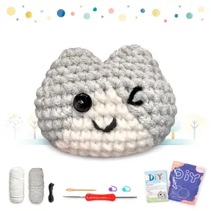 Cute Cat Crochet Kit, Crochet Starter Kit for Beginners, DIY Crochet Kit with Step-by-step Video Tutorial, Woven Craft and Gift-giving Essentials