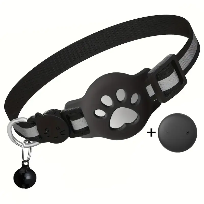 Reflective collar black + black locator