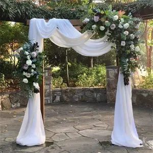 118 Inch X 9.83 Ft Champagne & Elastic Satin Backdrop, Opaque Satin Curtain for Wedding, Party, Engagement, Stage Decor