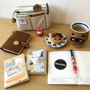 Pouch For Essentials Large Capacity A5 Size Canvas Storage Bag Simple Design For High School Students Multi-Layer Pencil Case And Bag For Boys And Girls