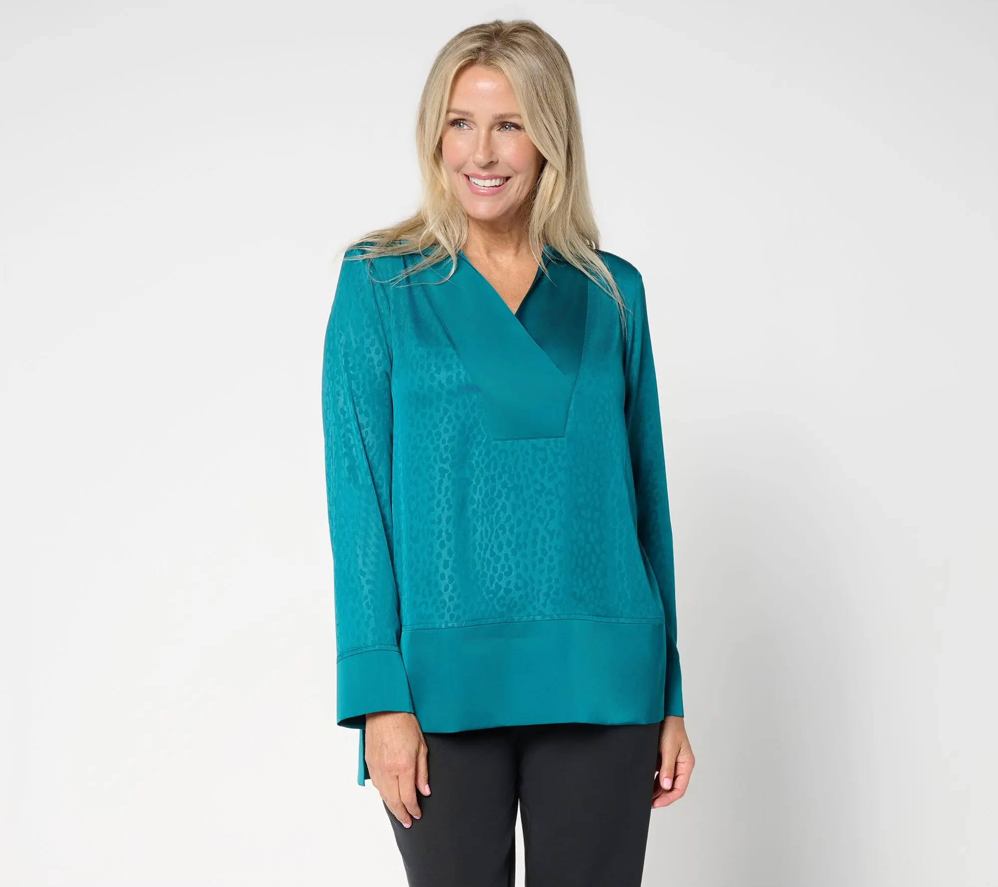 Attitudes by Renee Regular Mixed Media Step Hem Tunic