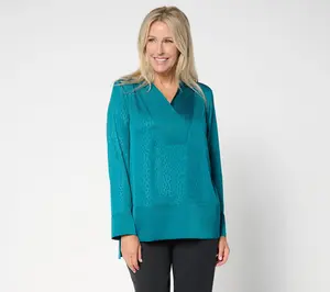 Attitudes by Renee Regular Mixed Media Step Hem Tunic