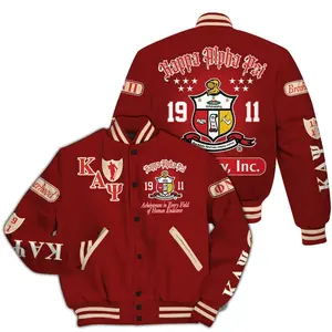 Kappa Alpha Psi Varsity Jacket, Krimson Color 1911 Kappa Alpha Psi Fraternity Letterman Jacket for Greek Life Fan Apparel 8825MT17