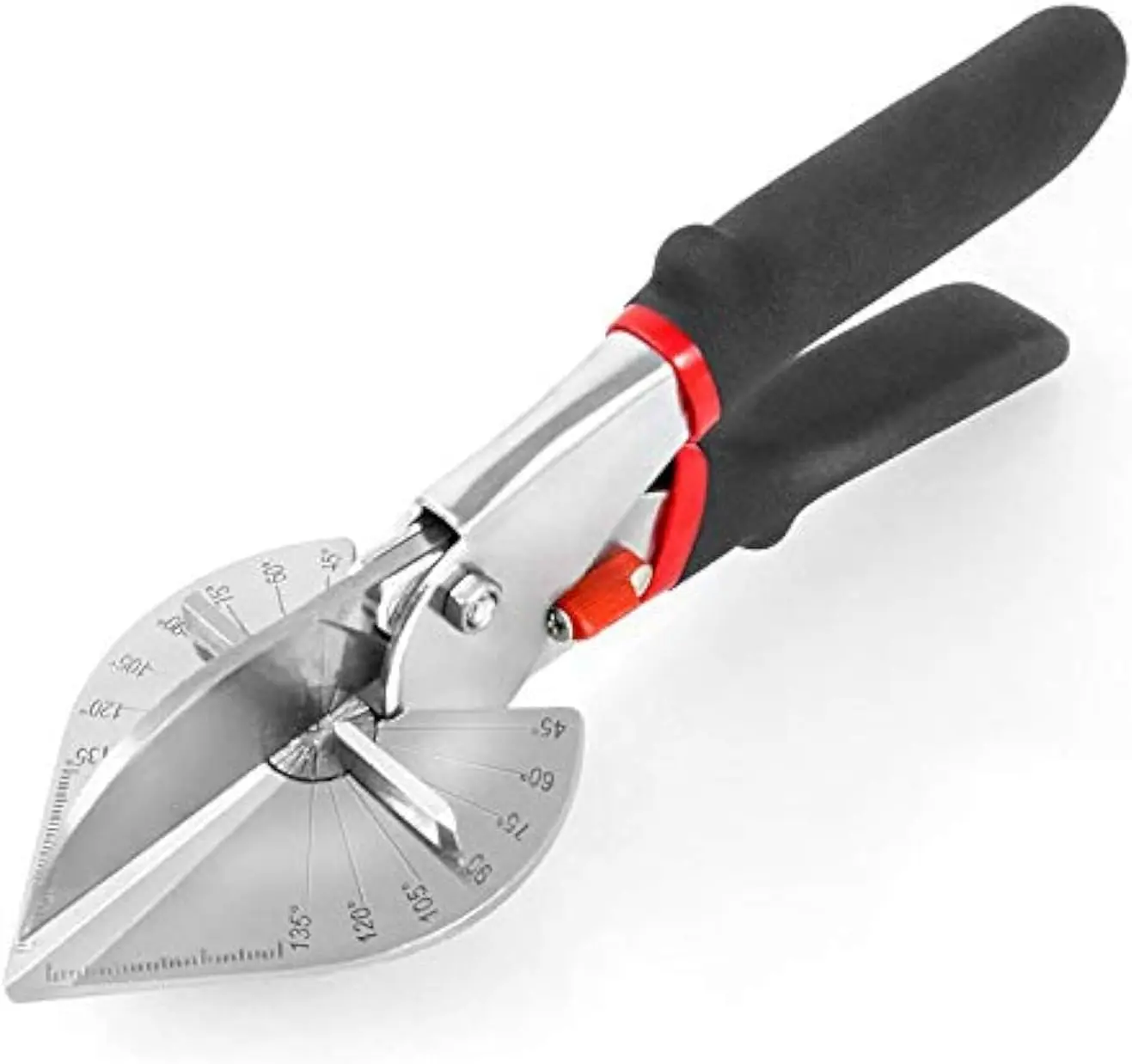 Multi Angle Miter Shear Hand Tool - 45-135 Adjustable Angle Cutter for Vinyl Molding Trim, Quarter Round, Carpentry; Tile Cutter for Light Materials with Quick, Clean Cuts