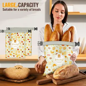 Bread Bags for Homemade Bread Sourdough Beeswax Lining 100% Cotton Reusable Container Storage17in x 12in Perfect for Any Size Loaf