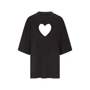 WORN IN JERSEY HEART OVERSIZED T-SHIRT | WASHED ONYX