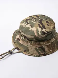 Outdoor Sun Hat Bennie Cap Fisherman Hat Men Hunting Hat Military Breathable Canvas Round Brim Hat Sports Outdoor Hats for Fishing Outdoor Sports