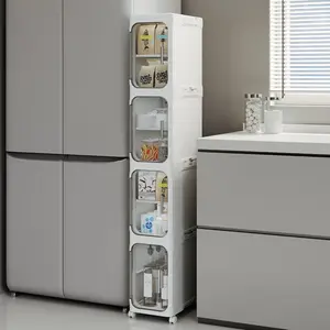 UFORU Narrow Storage Cabinet with Doors Space-Saving Magic! Storage Kitchen Cabinet with Adjustable Shelf Cabinet