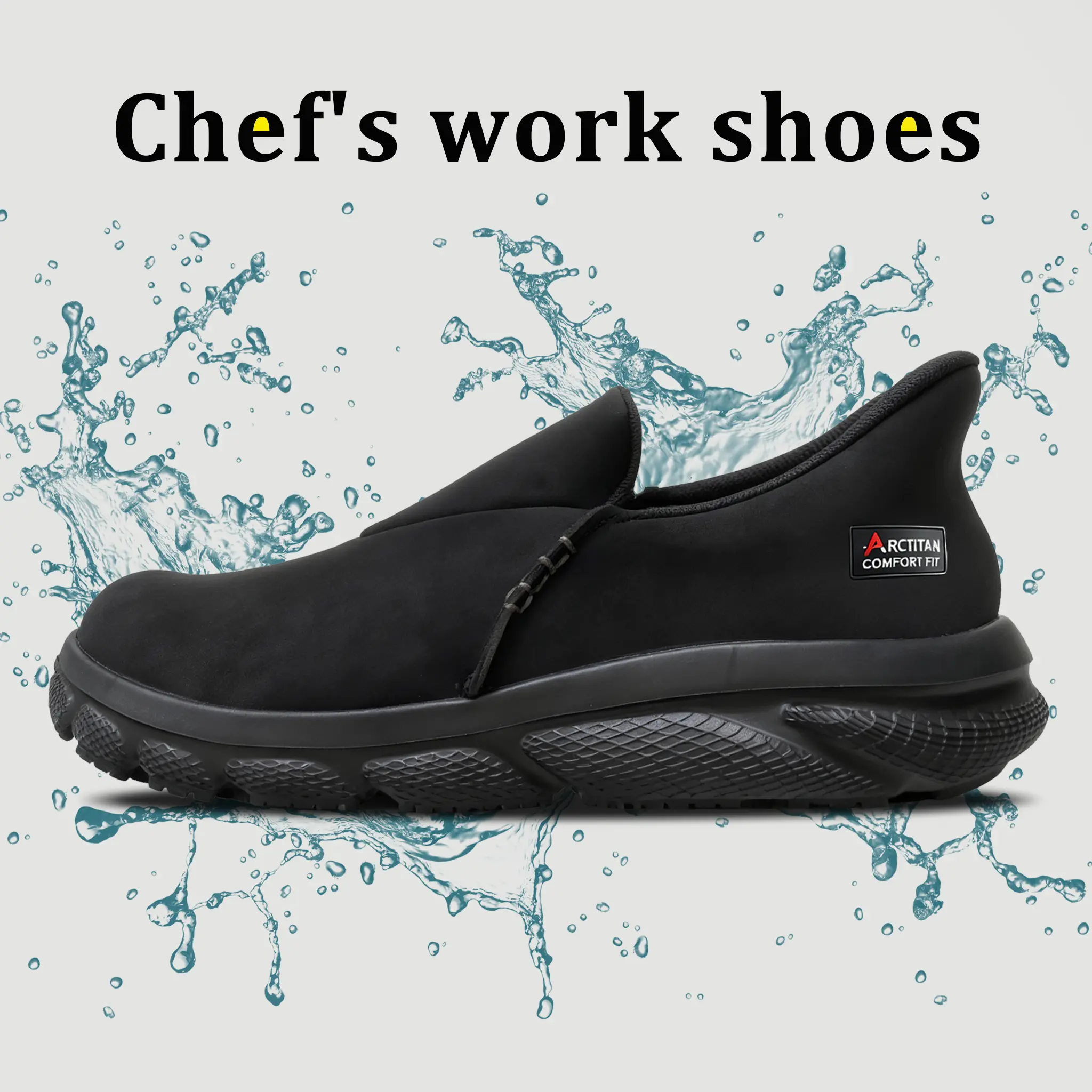 Unisex Chef Shoes for Catering Staff, Solid Slip-on Work Clogs, Comfortable, Lightweight, Breathable, and Wear-Resistant Footwear