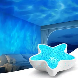 Starfish Projector Lamp，7-Color Ocean Wave Projector Light , Cute Room Decor，Romantic Gift For Family and Friend