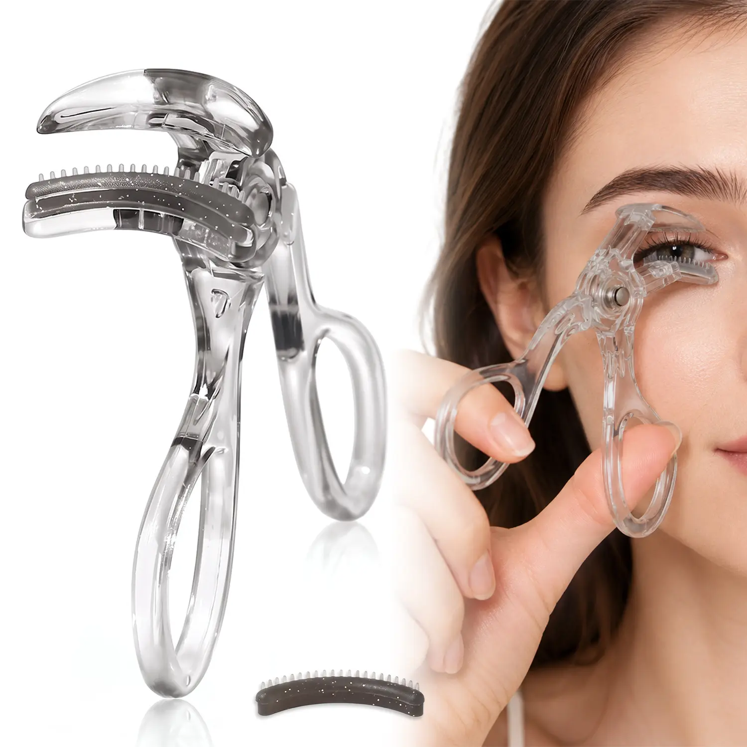 Professional Eyelash Curler for Women, Wide Fit Lash Curler with Comfortable Handle, Easy Curling Tool for Natural Looking Lifted Lashes, Makeup Beauty Accessory