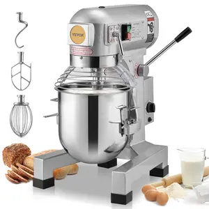 VEVOR Commercial Food Mixer, 10L Commercial Stand Mixer with 3 Adjustable Speeds, 550W Dough Mixer with Stainless Steel Bowl and 3 Mixing Attachments, Ideal for Restaurant, Bakery, Pastry shop, Cafe