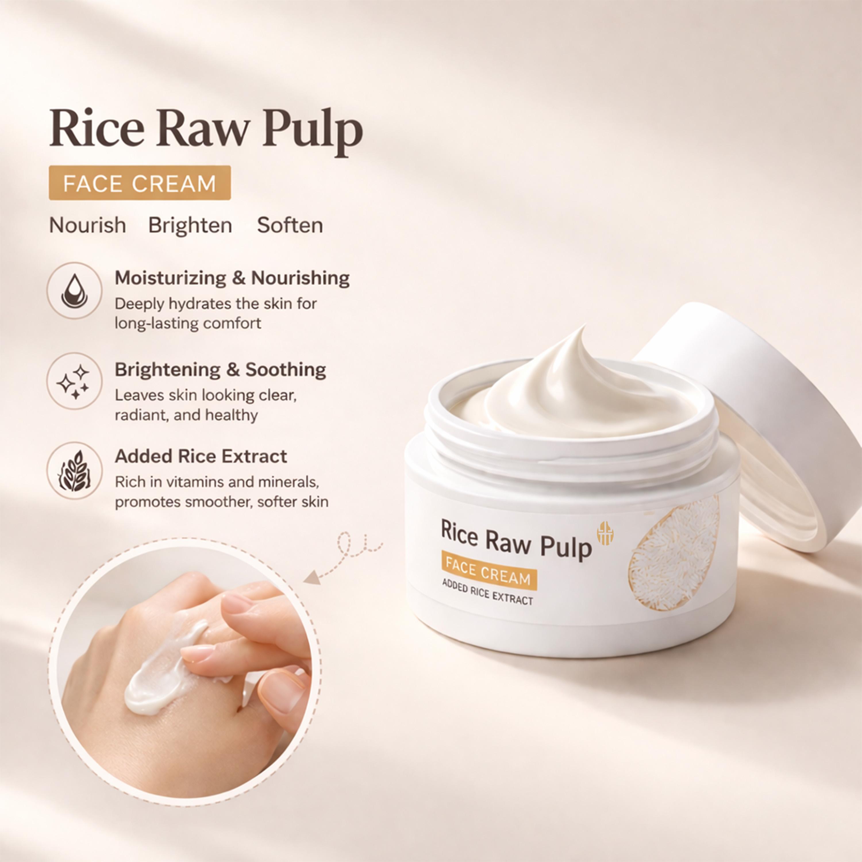 Rice Skincare Travel 5-Piece Set, Rice Extract Cleanser Toner Serum Lotion Face Cream, Daily Hydration Gentle Care Starter Set