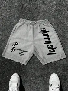 Men's Summer Casual Pants, Thin American Style Gym Shorts, loose sports shorts, Athletic Jogging Short, Star Print Design, Loose Fit Streetwear, Trendy Brand Men's Clothing, Activewear