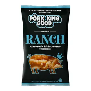 Pork King Good Ranch Pork Rinds 4 pack - Keto Friendly, Gluten Free, Sugar Free Snack Crispy Crunchy Flavor Tangy