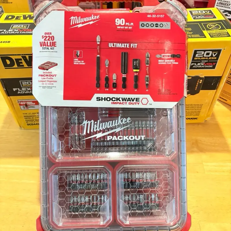 SHOCKWAVE Impact Duty Alloy Steel Driver Bit Set with PACKOUT Case (90-Piece)