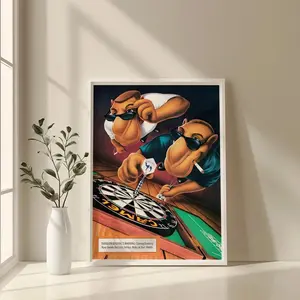 Retro Camel Lights Poster, Retro Camel Dart Game Print, Cool Joe Camel Wall Decor, Vintage 90s Style Wall Art, Camel (NoFrame)