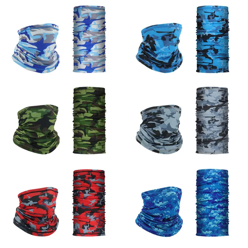 Unisex Solid Ice Silk Neck Gaiter Headwear - High Elastic Fabric, Quick-Dry, Sun-Proof, Cooling, Breathable Polyester UV Protection Facecovering for Adults & Youths, All Seasons, Machine Wash (Fishing, Biking)