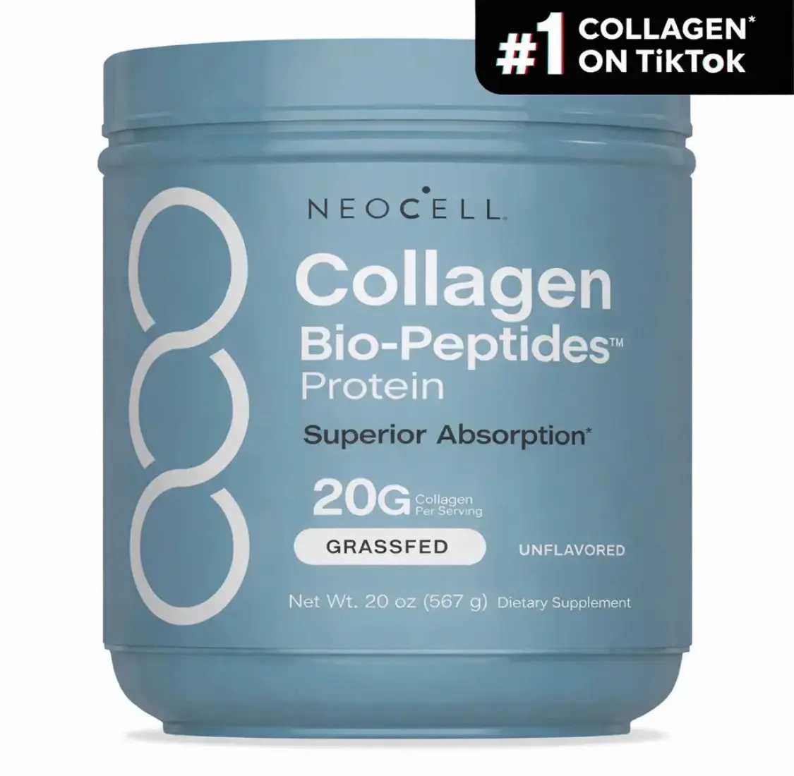 Collagen Peptides Powder 20oz - Grassfed Protein Supplement - Advanced with 18 Essential Amino Acids