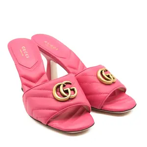 $890 38.5 Gucci GG Quilted Slide Sandal (Women) Size 38.5 Pink Marmont