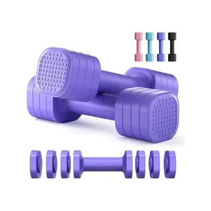 Adjustable Dumbbell Set Of 2, 4 In 1 Free Weights Dumbbells Set For Women, Hand Weights For Women At Home, Each 2lb 3lb 4lb 5lb With TPU Soft Rubber Handle For Home Gym Exercise Training