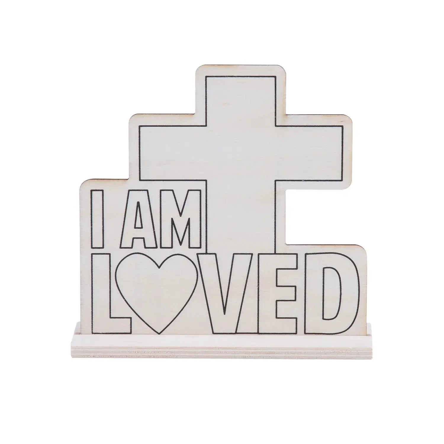 Color Your Own I Am Loved Tabletop Signs - Makes 12