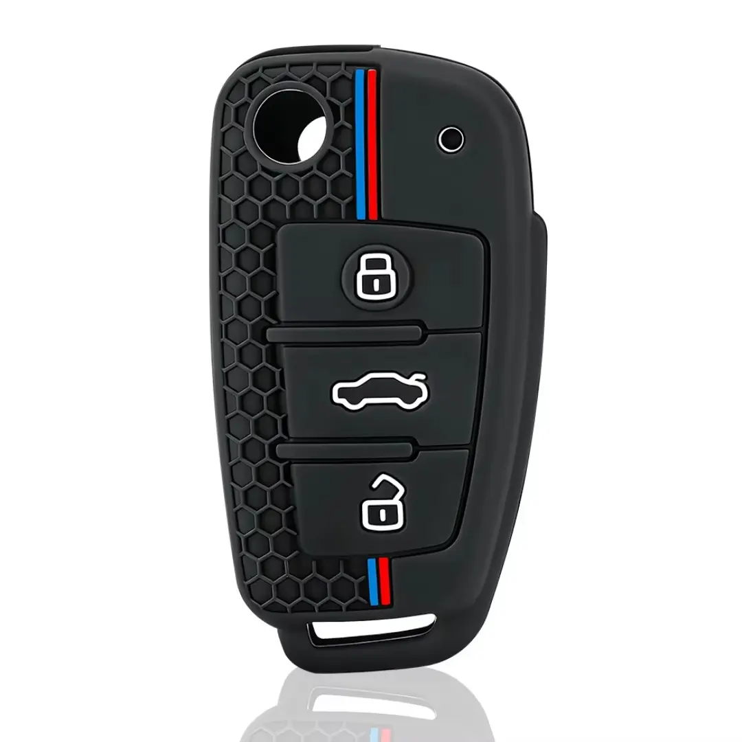 New for Audi A4 B7 A6 C6 4f 8v A3 8p A1 A3 Silicone Key Case Cover Shell Remote Key Holder Jacket Accessories Fob Accessories Car Key Holder Car Key Accessory