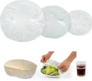 3rd Upgraded Plastic Bowl Covers, 100PCS Bowl Lids for Bread Proofing, 3 Sizes Plastic Covers for Bowls with Elastic, Food Grade Safe Material Food Lids, Reusable Containers Kitchen
