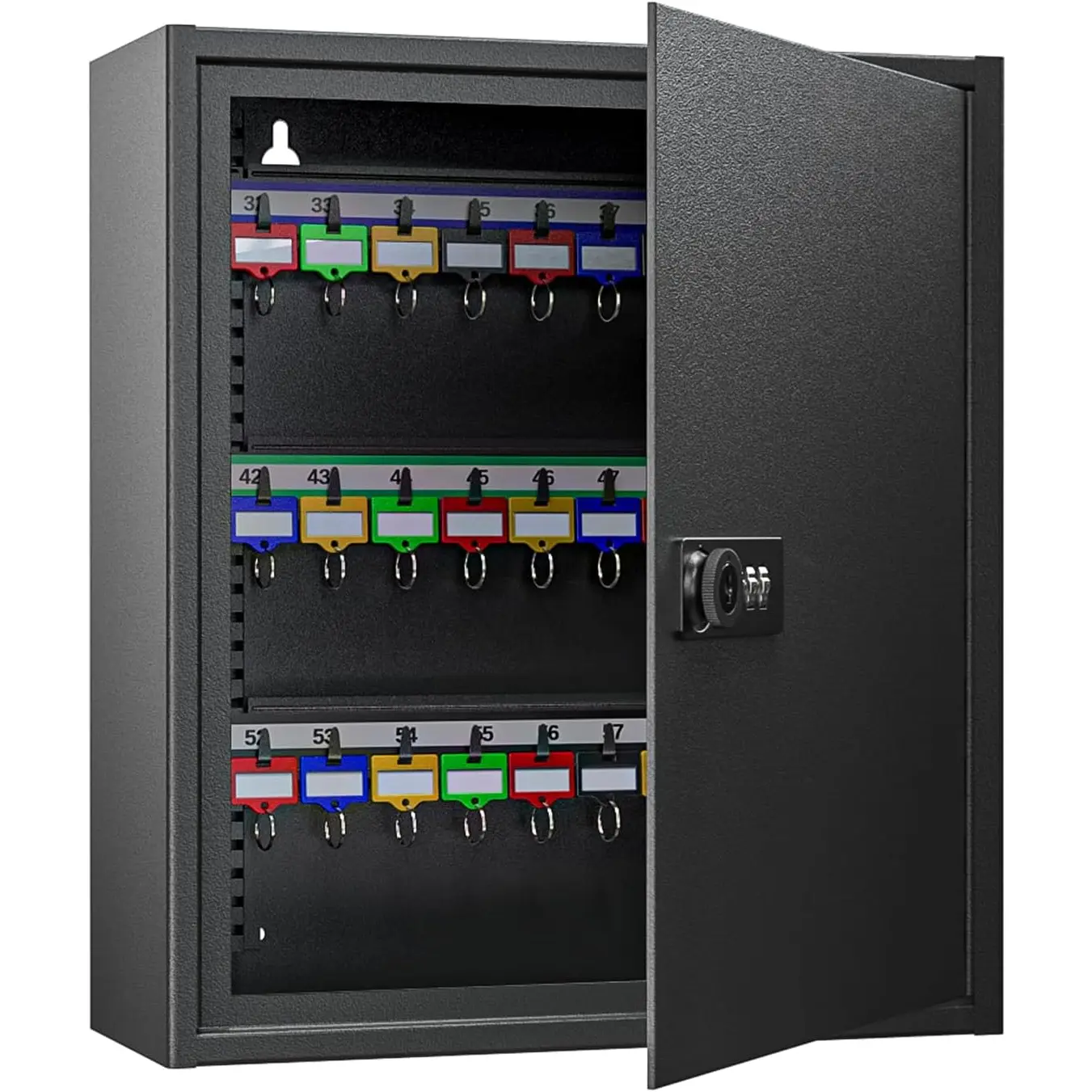 60 Position Key Cabinet Steel Storage Box with Combination & Key Lock ...