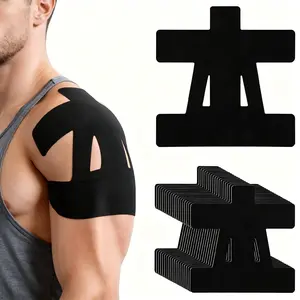 Unisex Pre-Cut Shoulder Kinesiology Cohesive Bandage Breathable Enhance Elastic Athletic Support Tape for Shoulder Pain Relief Sports Fitness Workout Injury Recovery Ideal for Running Weightlifting Basketball Football Men & Women