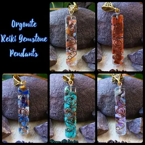 Gemstone Orgonite Reiki Pendants